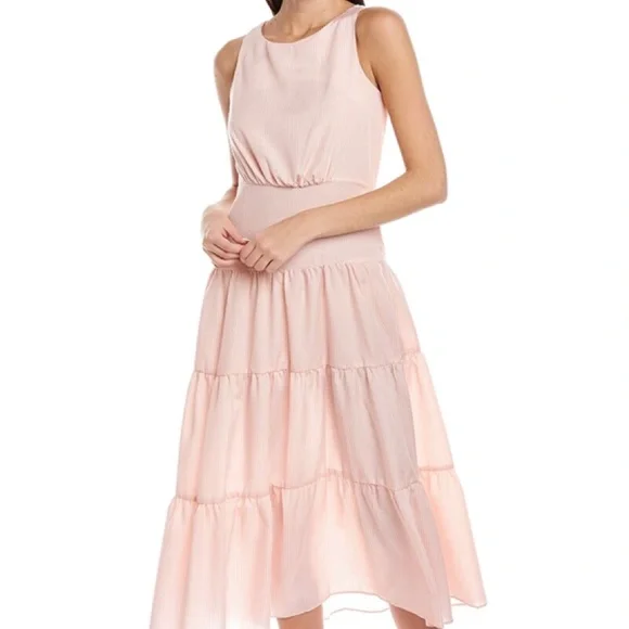 strapless open back dress Maison Tara Floral Print Maxi Dress